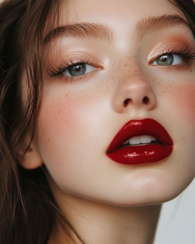 Labial para invierno 2025 con maquillaje neutro sobre piel clara