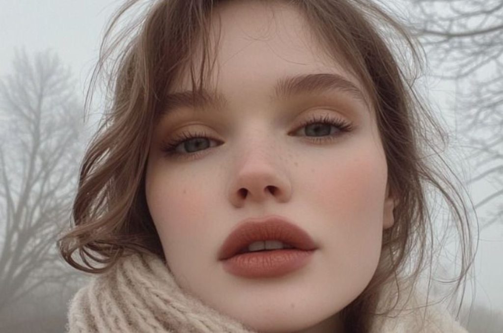 Maquillaje de invierno en tonos tierra, sobre piel clara