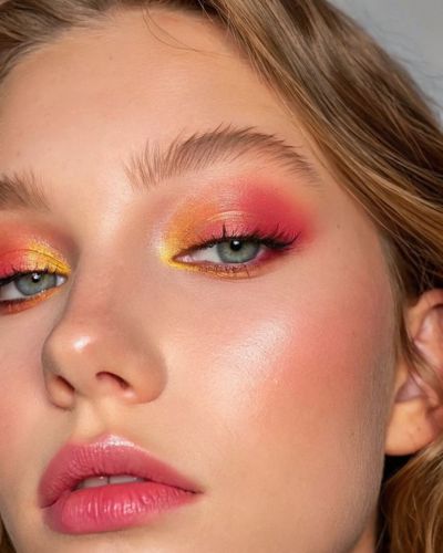 Maquillaje de ojos ombré estilo sunset