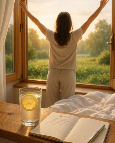 agua con limón + meditación