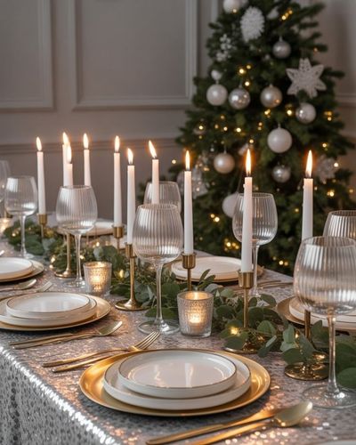 mesa de navidad decorada