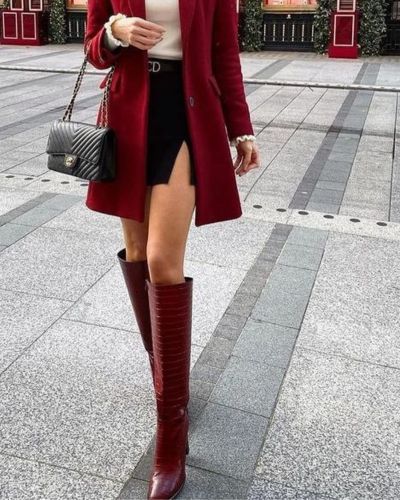 Outfit con abrigo corto