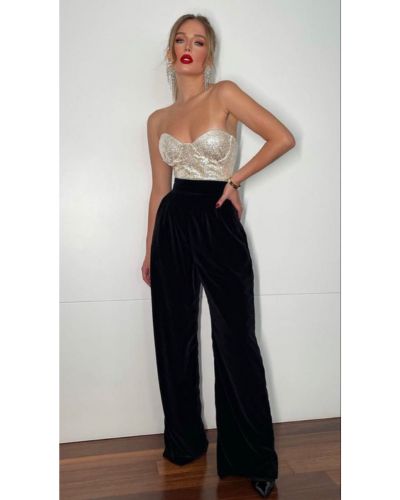 Pantalones anchos de terciopelo