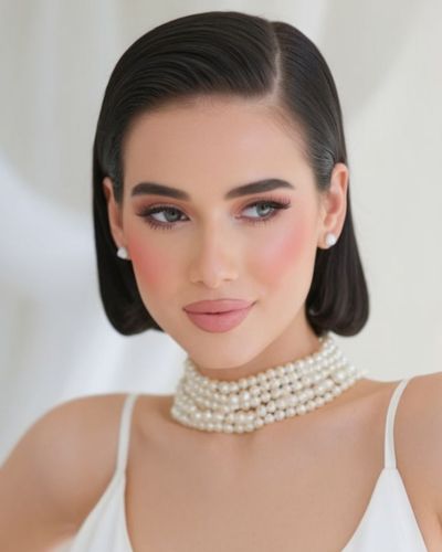 Wet look en melena corta