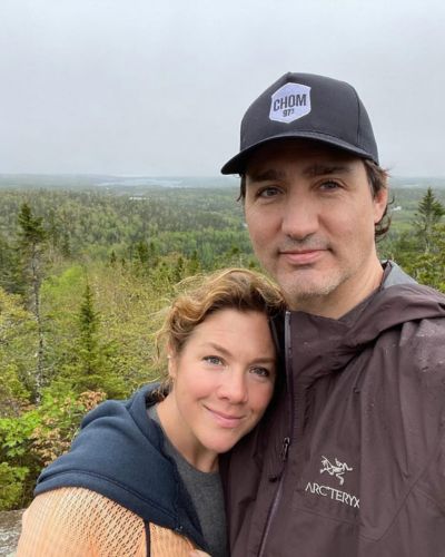 selfie entre Sophie Grégoire y Justin Trudeau