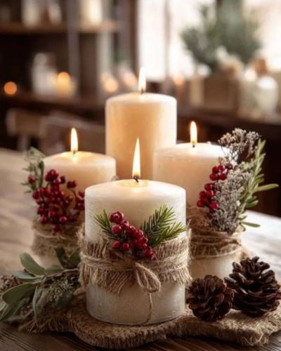 Centros de mesa con velas