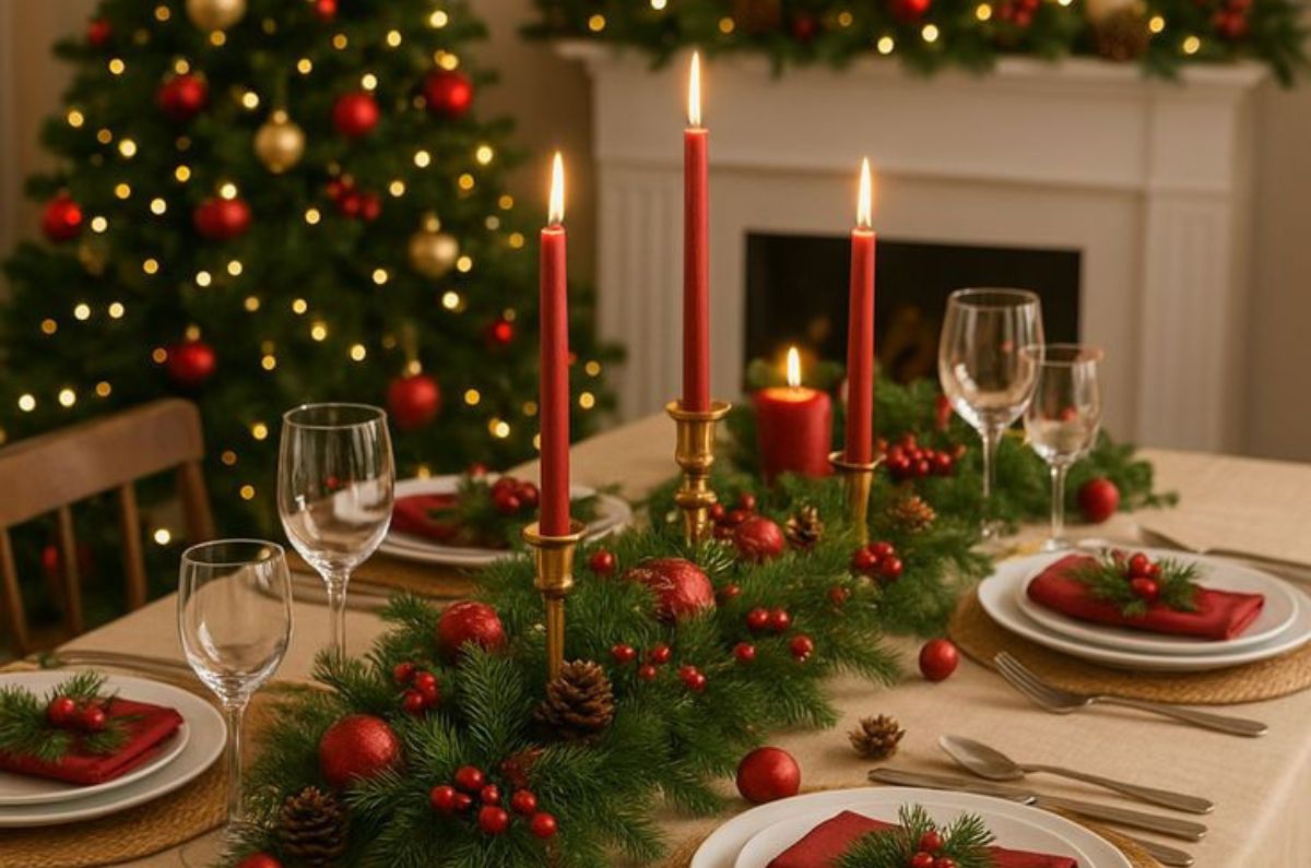 Centros de mesa con velas: La decoración navideña más chic y cálida para Navidad 2025