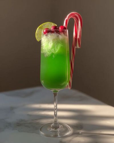Cócteles navideños: Mimosa del Grinch
