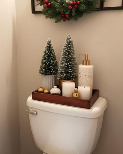 Decoración navideña minimalista para baños