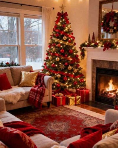 Árbol de Navidad en la sala para atraer abundancia