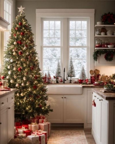 Dónde no colocar árboles de Navidad: en la cocina