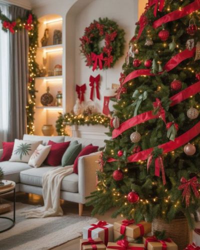 Árbol de Navidad en la sala principal para atraer abundancia