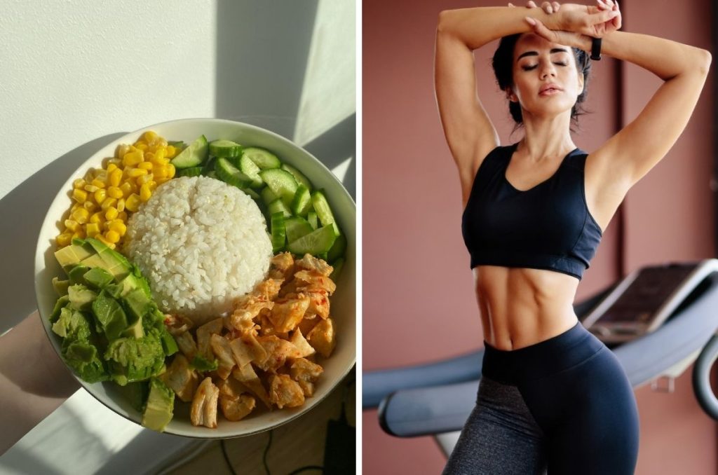 Plato de comida con proteína vegana