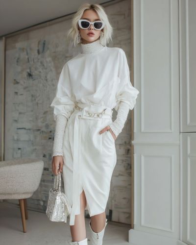 Vestido en color cloud dancer 