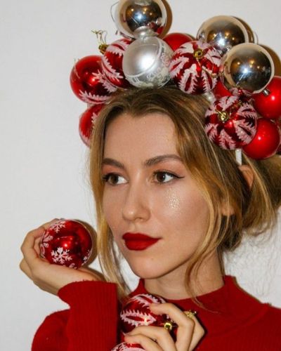 Diademas navideñas con esferas