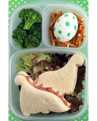 Sándwich en forma de dinosaurio