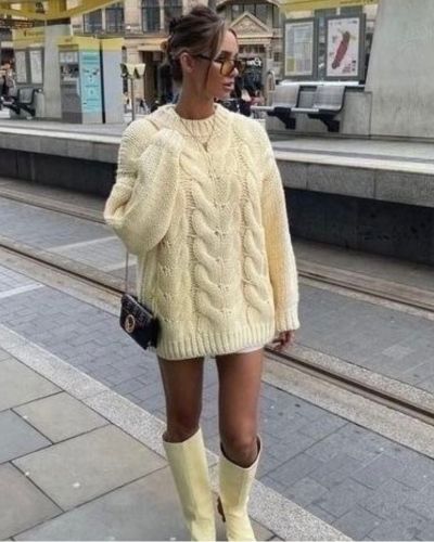 Suéter tejido XXL amarillo mantequilla