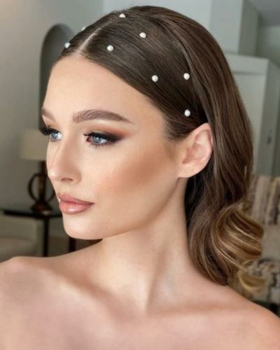 Diadema con cabello y brillos