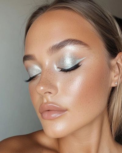 Maquillaje con sombras metálicas