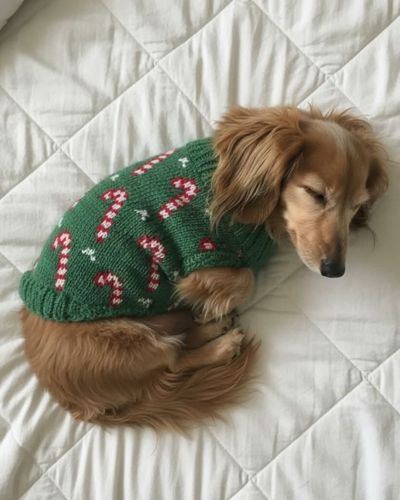Suéteres navideños para perros salchicha pelo largo