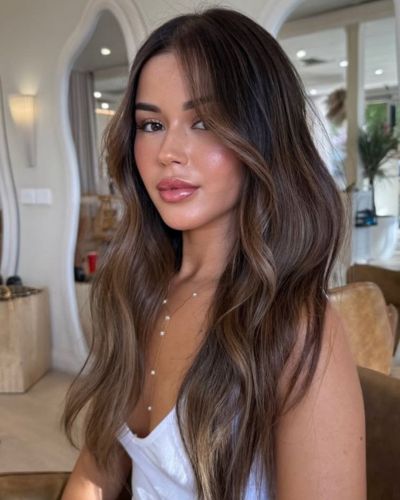 Baby lights en cabello castaño 