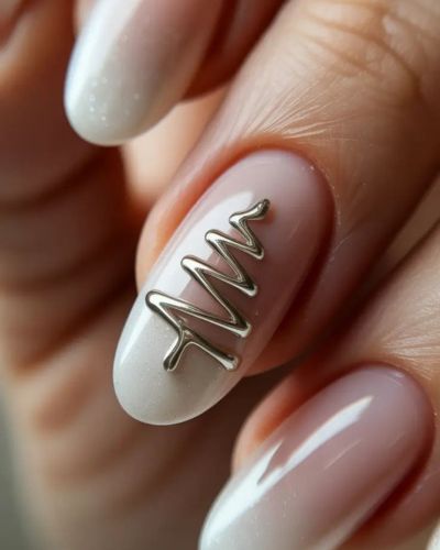 Uñas con árboles de Navidad 3D