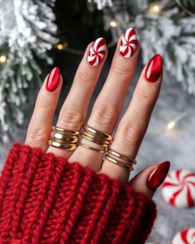 Uñas pepperment con efecto jelly