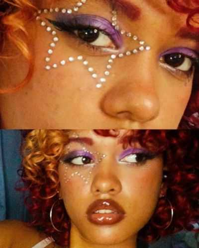 Maquillaje en tonos morados