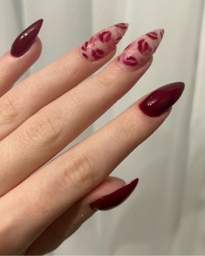 Uñas vino para San Valentín