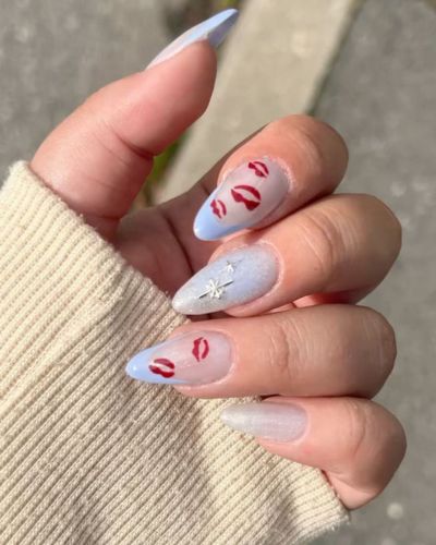 Uñas almendradas para el 14 de febrero 