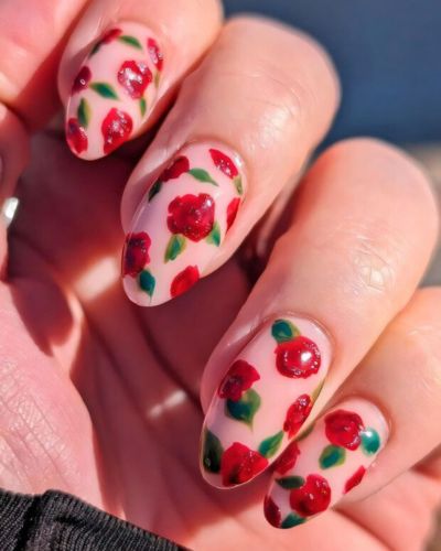 Uñas con rosas