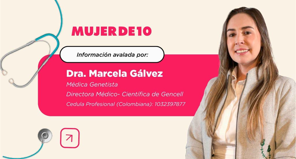 Dra. Marcela Gálvez, médica genetista y directora médico-científica de Gencell, avalando información sobre los tipos de cáncer más comunes en mujeres.