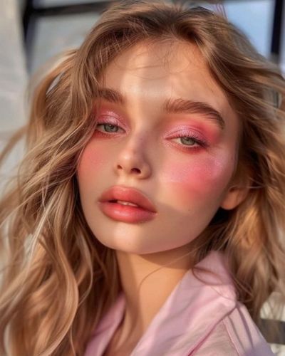 Maquillaje monocromático en color rosa