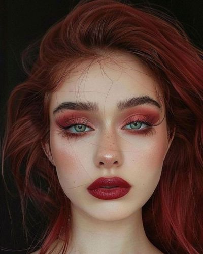 Maquillaje monocromático en color burdeos