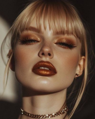Maquillaje monocromático en color cobre
