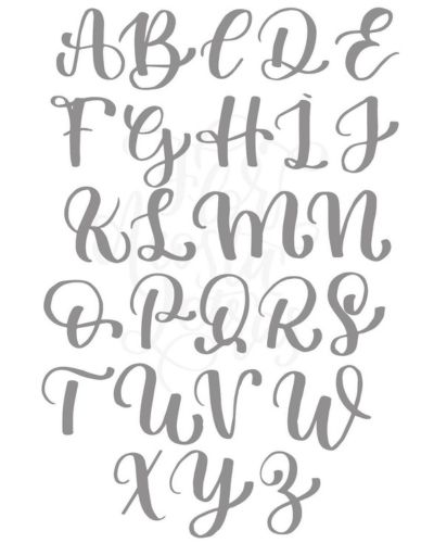 Alfabeto en lettering cursivo elegante ideal para decorar espejos de boda