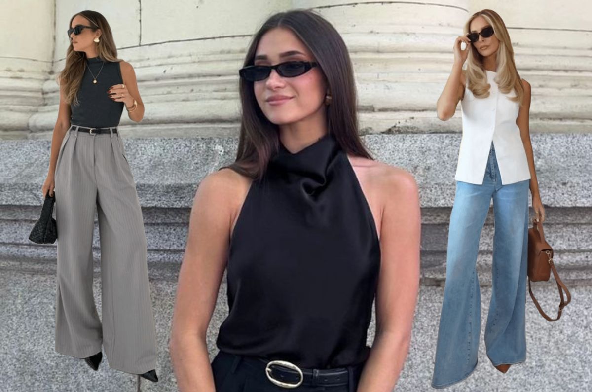 El secreto para usar blusas sin mangas en la oficina y verte impecable