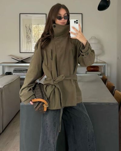 Funnel jacket verde olivo