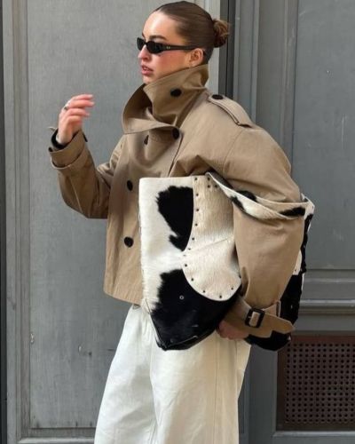 Funnel jacket beige