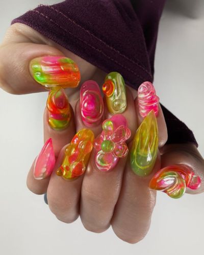 Gummy nails neón