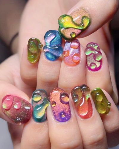 Gummy nails efecto ojo de gato