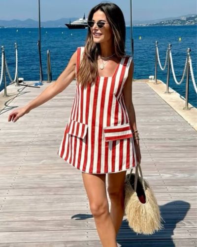 Vestido con líneas