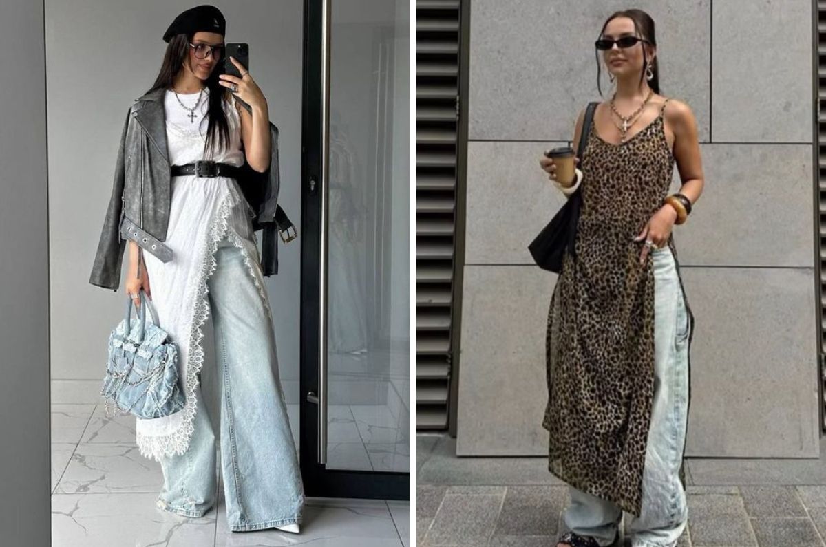 Vestidos con pantalones: el mix inesperado que arrasa en el street style
