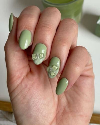 Uñas matcha 3D