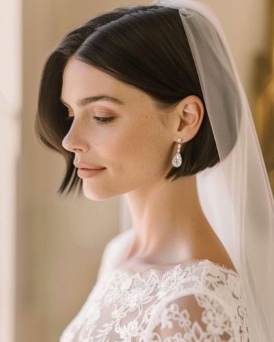 Peinado bob con cabello lacio