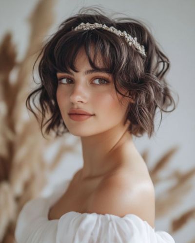 Ondas messy con cabello corto 