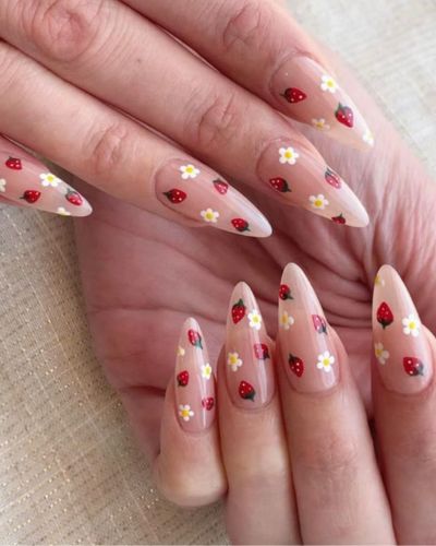 Clean strawberry nails