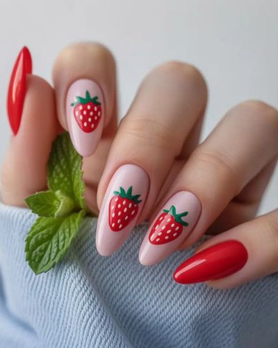 Uñas con fresas 