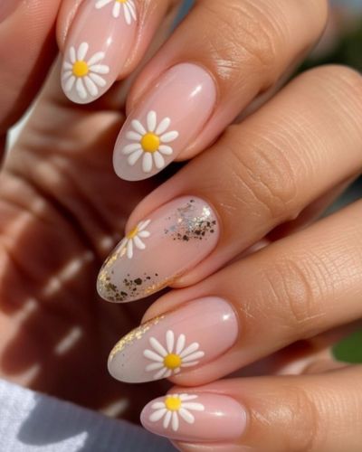 Flor margarita + glitter 