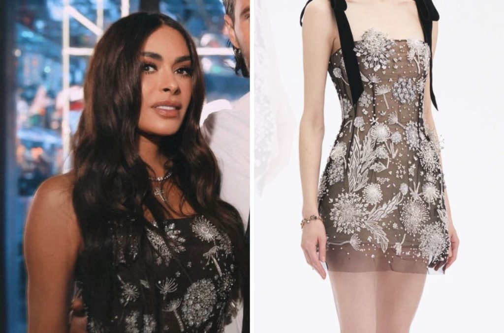 Galilea Montijo posa con elegante vestido negro bordado en la fiesta de XV años de Mafer.